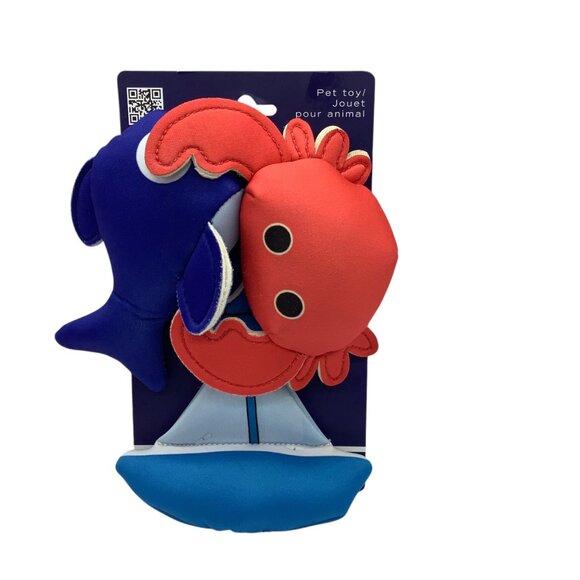 Nautica Crab Whale Sailboat Pet Toys Reinforced Stitching Non-Toxic Material NEW - Picture 1 of 5